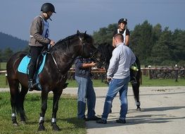 Training of riding on a horse