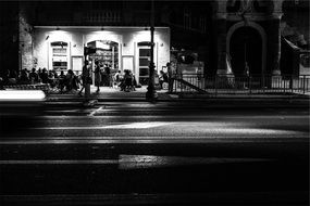 people in night restaurant