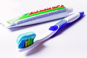 toothbrush and toothpaste for oral hygiene