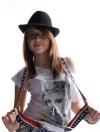 portrait of a cool girl in fedora