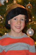 boy in christmas hat