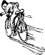 man rushes on a Bicycle drawing