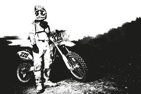 motocross man drawing