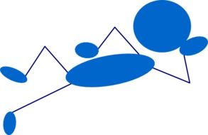 blue stick figure laying pose