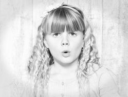 girl singing as a face expression