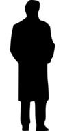 black silhouette of a man in a long coat