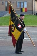 old man with Belgian flag