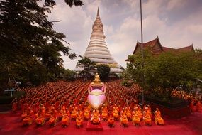 ceremony with praying monks