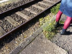 the railroad and the girl in pink tights