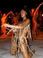 young girl dancing samba, brazil