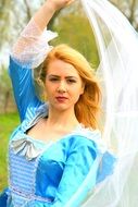 blonde girl in a princess dress