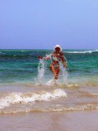 girl on an exotic beach in dominican republic