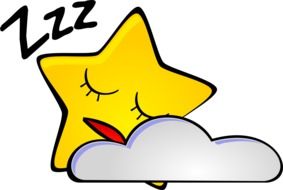 star is sleeping on a cloud