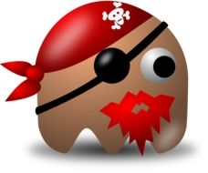 drawn pirate from pacman video game