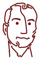 caucasian man head drawing