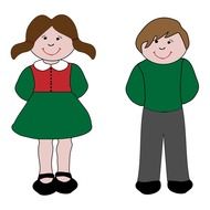 graphic image of children in green clothes