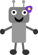robot girl as a drawing
