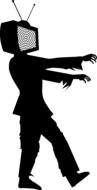 zombie tv man as a drawing