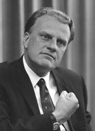 black and white portrait of billy graham