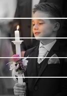 young boy on first communion in the Church