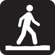 Sign with the walking man clipart