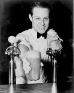 black and white portrait of a bar men