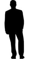 black silhouette of a standing man