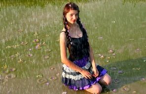 Girl under the rain