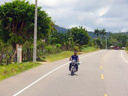 biker on a motorcycle in the Dominican Republic