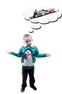 boy dreaming about a toy for Ð¡hristmas