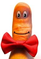 thumb with red bow tie