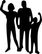 silhouette of a friendly family