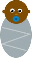 newborn black baby as a drawing