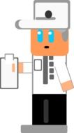 drawing cartoon milkman in white uniform