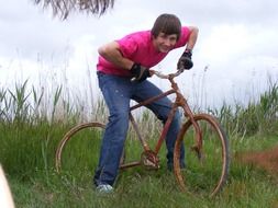 Teenager on the bike