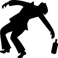 drunkard man falling