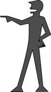 silhouette of a man with forefinger