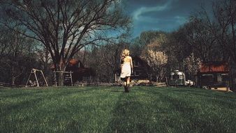 girl in a mystical landscape