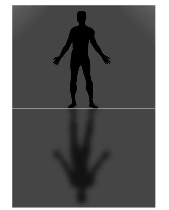 Reflection of the man