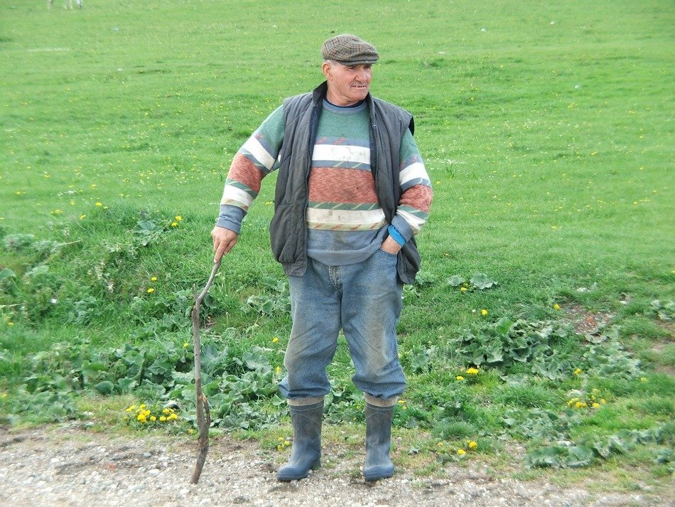 romanian farmer in the rural