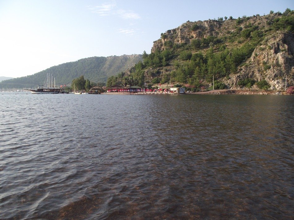 distant view of the coast in the city of Mugla