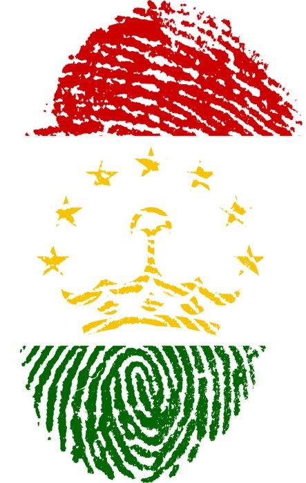 flag of tajikistan on fingerprint