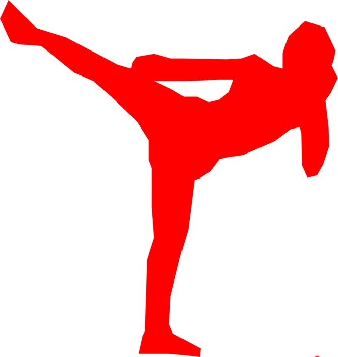kickboxer silhouette drawing