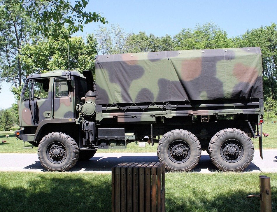 war machine on a country road