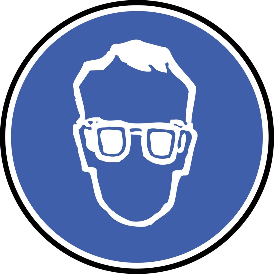 sign with the image of a man with glasses