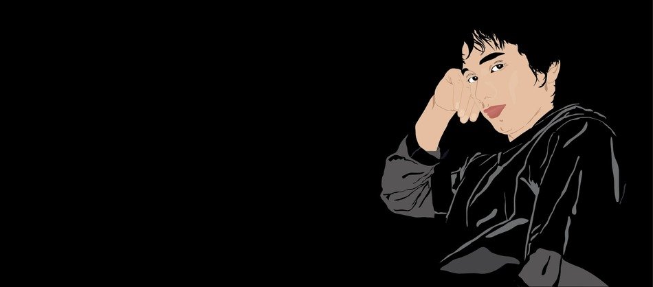 graphic male portrait on black background