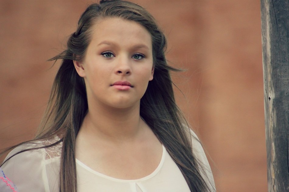 portrait of a cute brunette girl