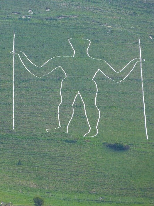 Long Man of Wilmington hill figure, uk, england