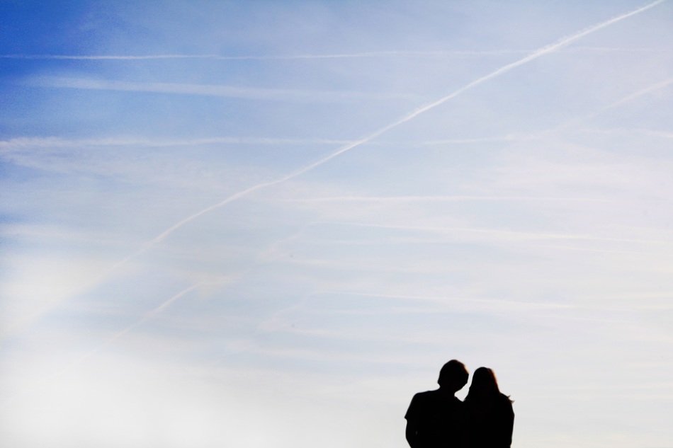 Couple and blue sky