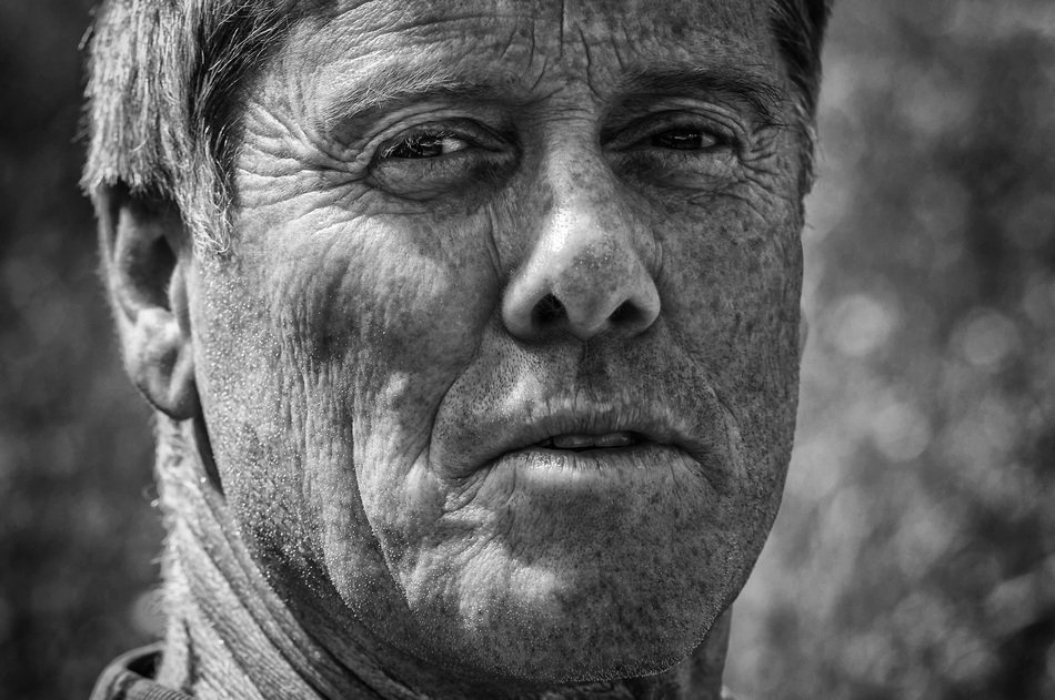 Black and white portrait of the male
